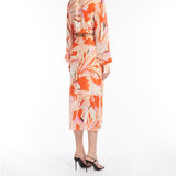 Dress in printed silk georgette