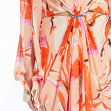 Dress in printed silk georgette