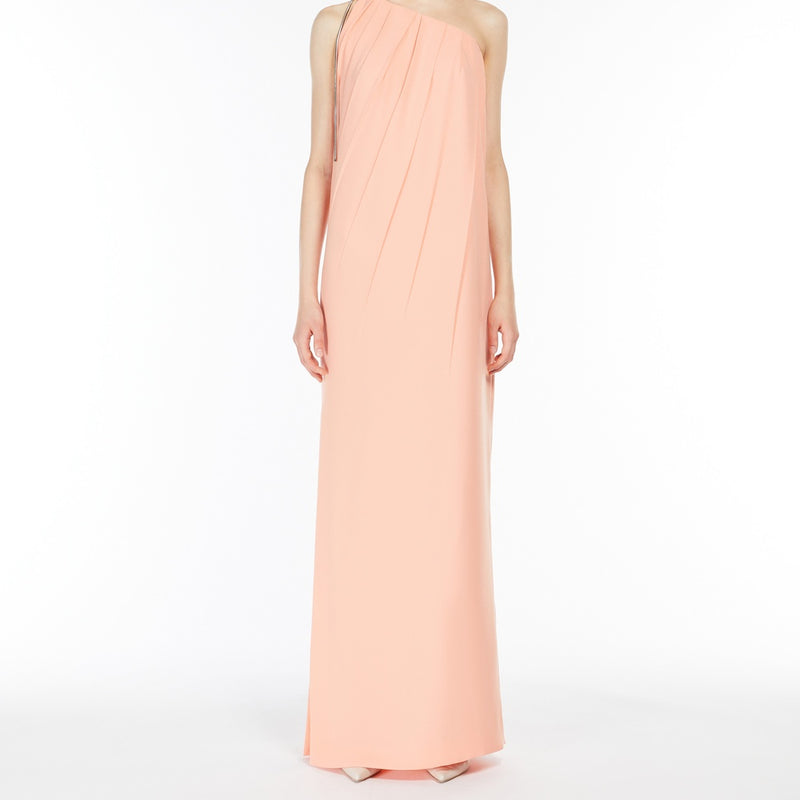 One-shoulder pleated dress