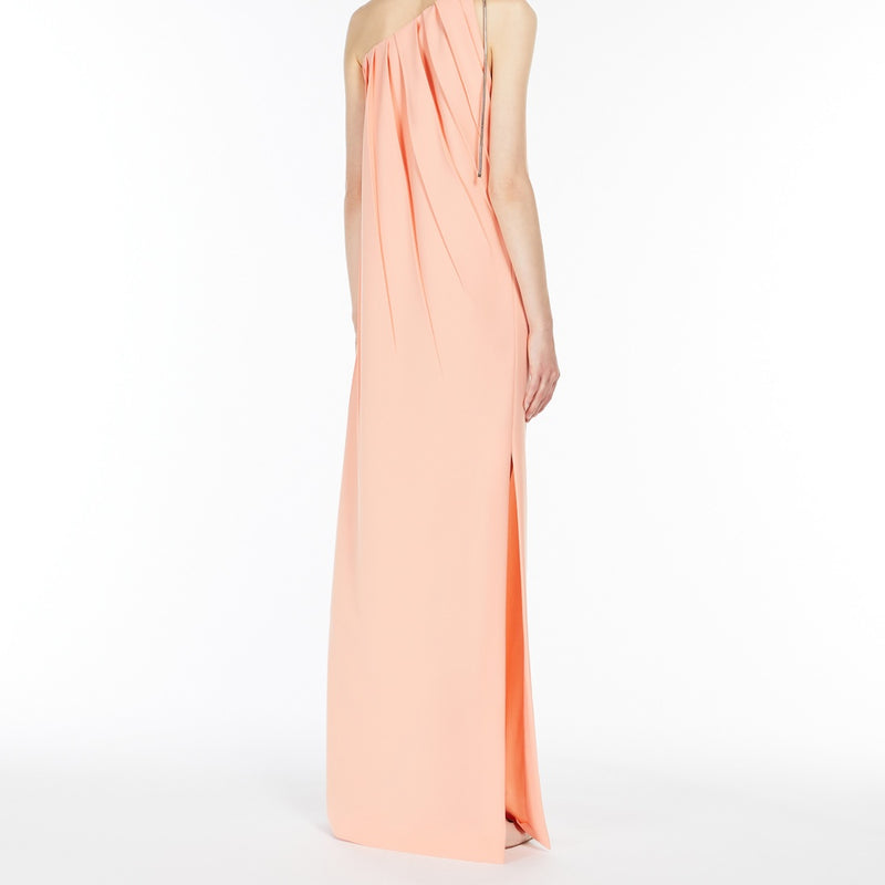 One-shoulder pleated dress