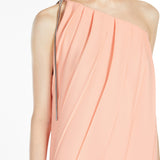 One-shoulder pleated dress