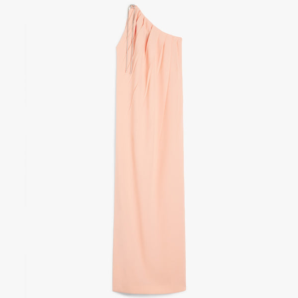 One-shoulder pleated dress