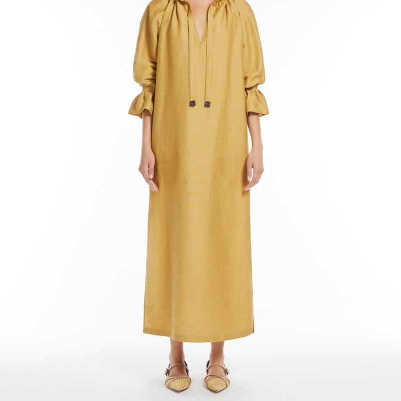 Long linen and silk dress