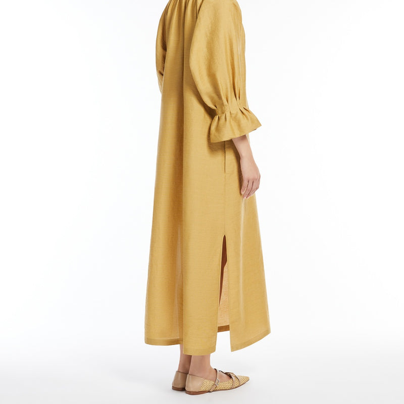 Long linen and silk dress