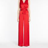 Sleeveless jumpsuit in cady