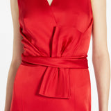 Sleeveless jumpsuit in cady