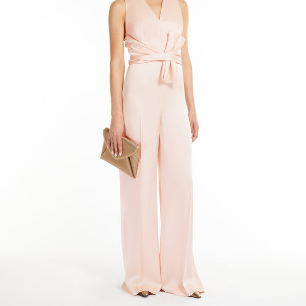 Sleeveless jumpsuit in cady