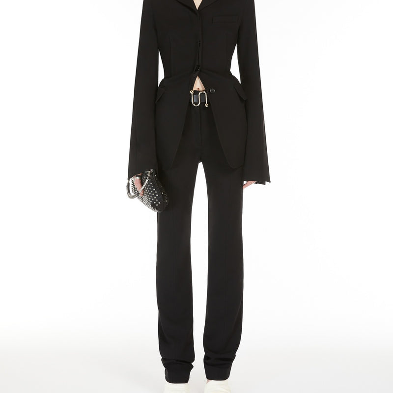 Fitted trousers in crepe jersey