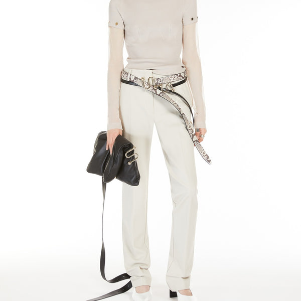 Fitted trousers in crepe jersey