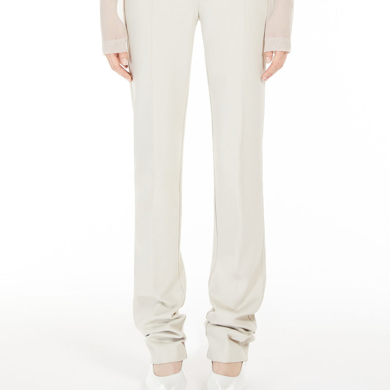 Fitted trousers in crepe jersey