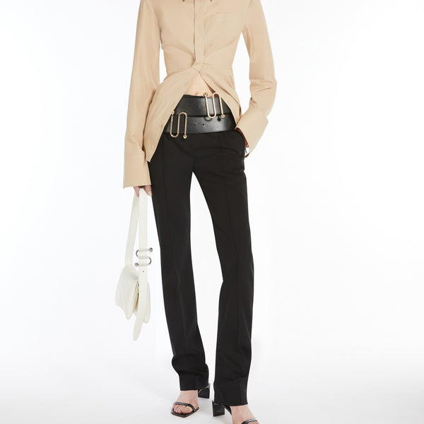 Slim-fit low-rise trousers