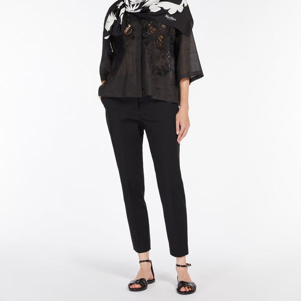 Gabardine cigarette trousers