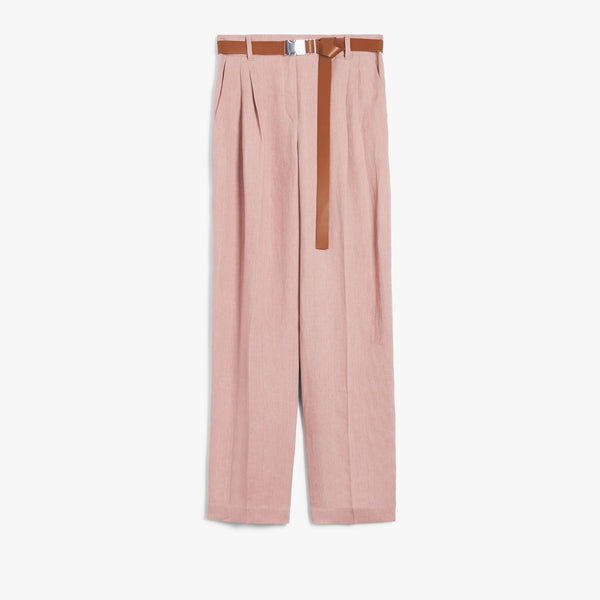 Straight-fit faded linen trousers