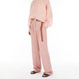 Straight-fit faded linen trousers