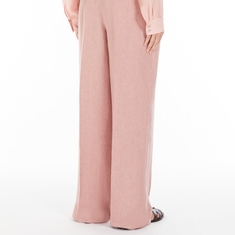 Straight-fit faded linen trousers
