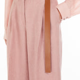 Straight-fit faded linen trousers
