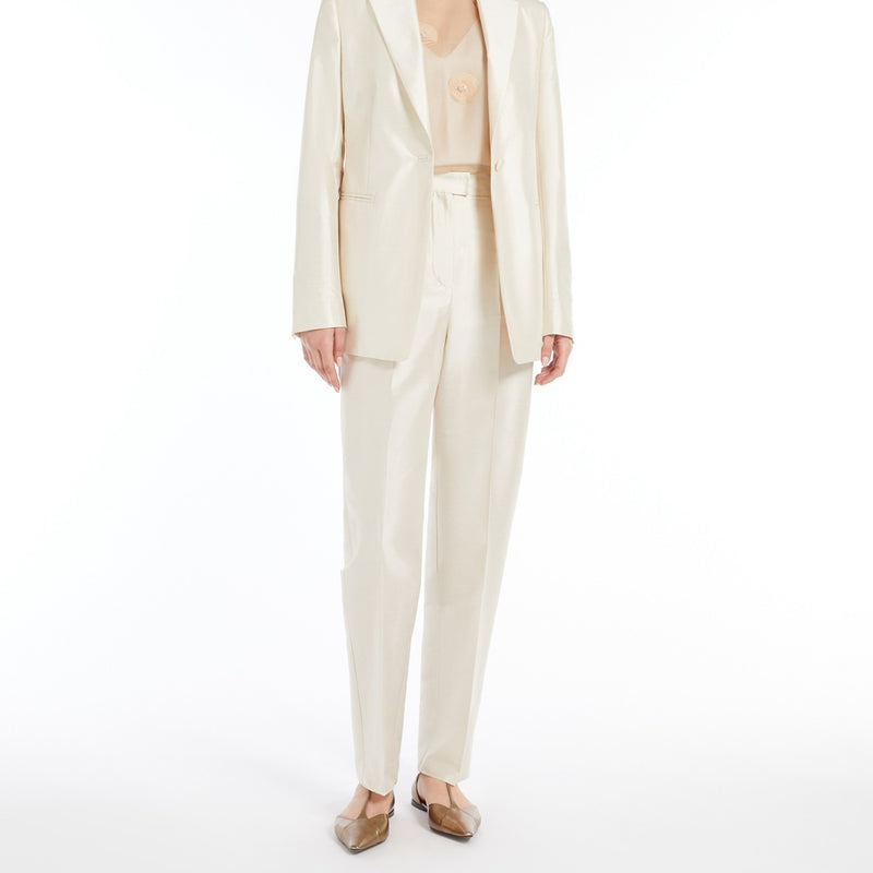 Silk shantung trousers