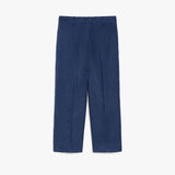 Linen and cotton cigarette trousers