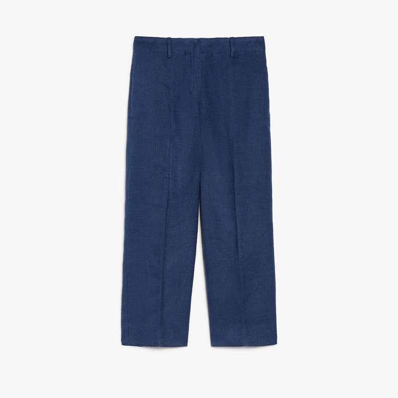 Linen and cotton cigarette trousers