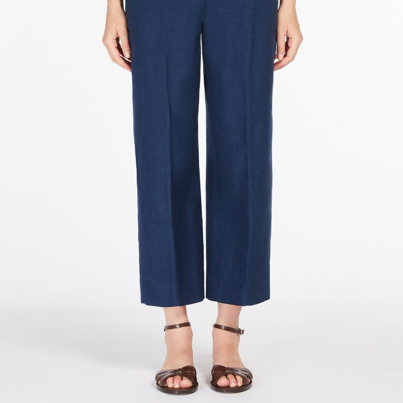 Linen and cotton cigarette trousers