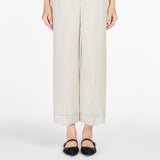 Straight-fit linen canvas trousers