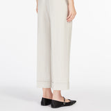 Straight-fit linen canvas trousers