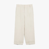 Straight-fit linen canvas trousers