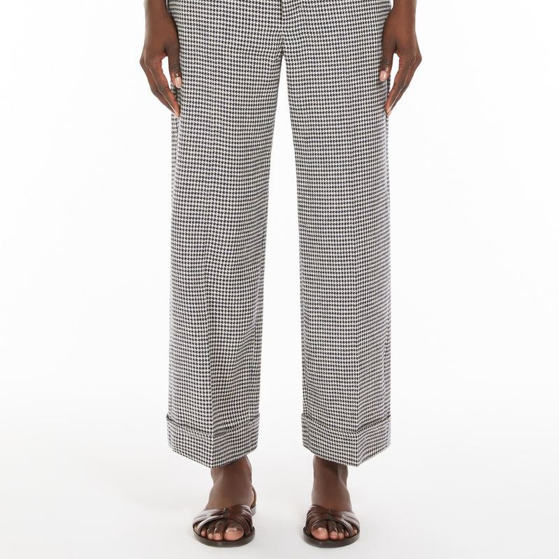 Linen and cotton basketweave trousers