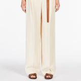 Straight-fit faded linen trousers