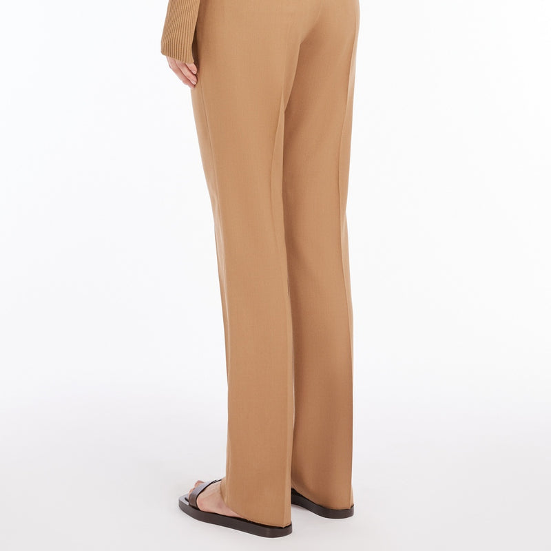Straight-cut wool, mohair and silk trousers