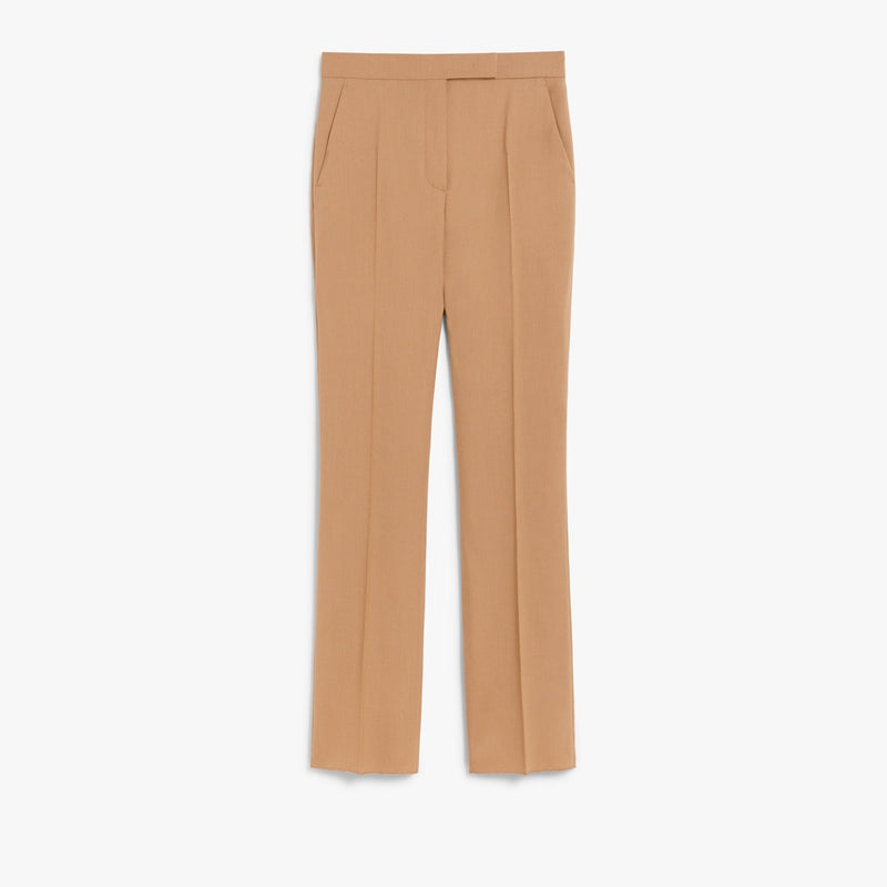 Straight-cut wool, mohair and silk trousers