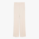 Straight-fit wool satin trousers