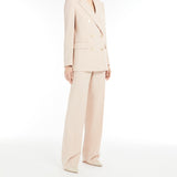 Straight-fit wool satin trousers