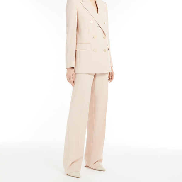 Straight-fit wool satin trousers