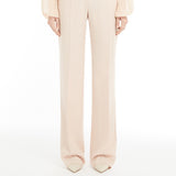 Straight-fit wool satin trousers