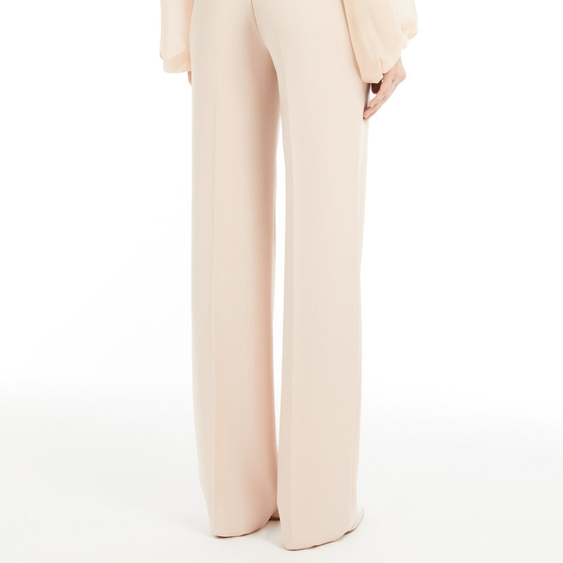 Straight-fit wool satin trousers