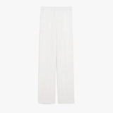 Straight-fit wool satin trousers