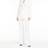 Straight-fit wool satin trousers