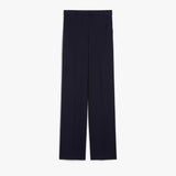 Straight-fit wool satin trousers