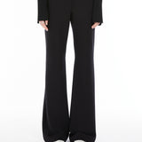 High-waisted scuba jersey trousers