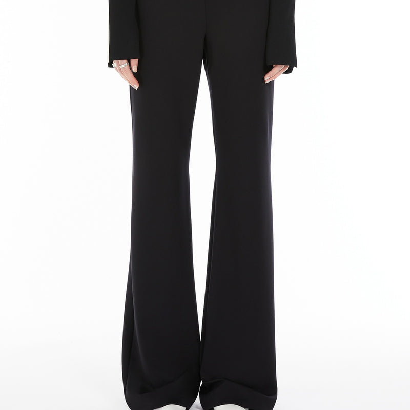 High-waisted scuba jersey trousers