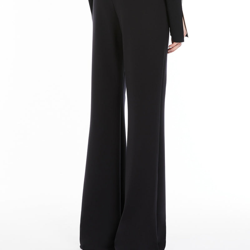High-waisted scuba jersey trousers
