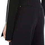 High-waisted scuba jersey trousers