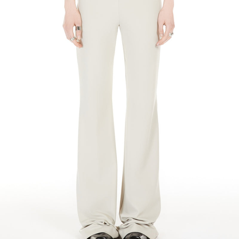 High-waisted scuba jersey trousers