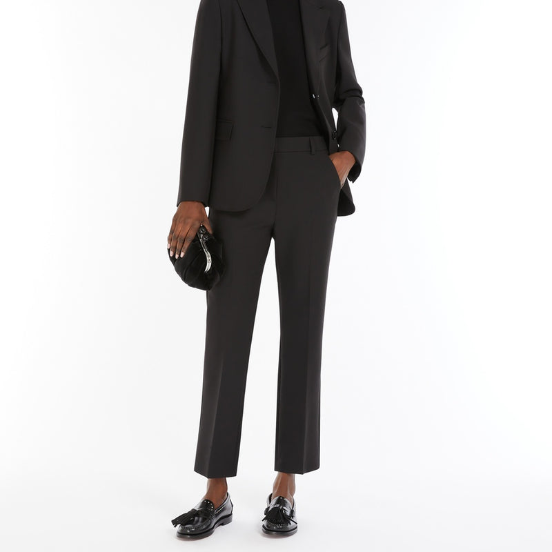 Double viscose canvas trousers
