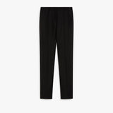 Flared viscose and linen twill trousers