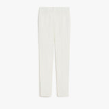 Flared viscose and linen twill trousers