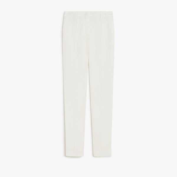 Flared viscose and linen twill trousers