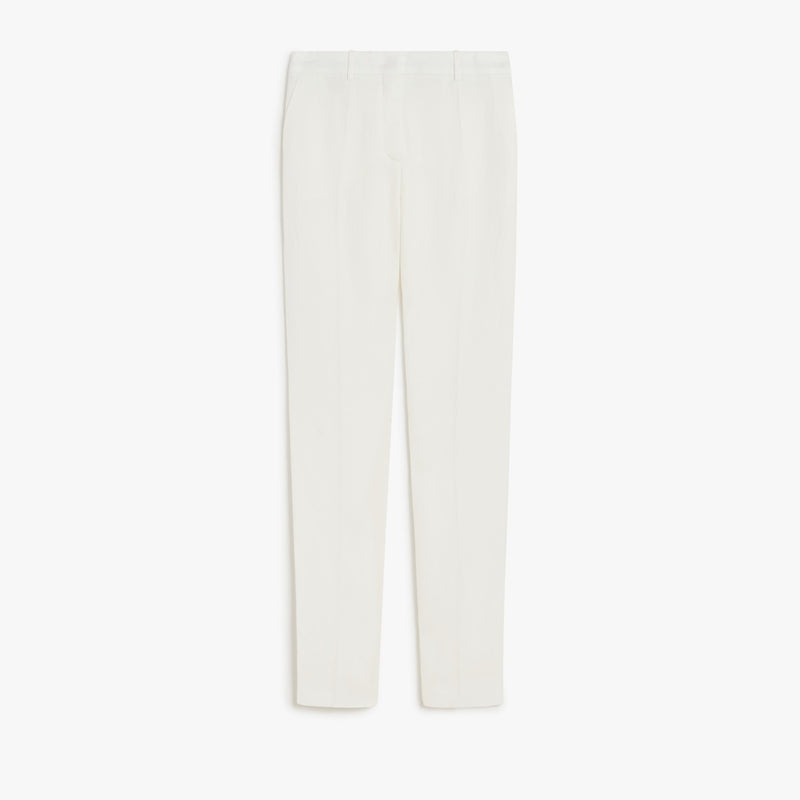 Flared viscose and linen twill trousers