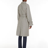 Double-breasted trench coat in water-repellent jacquard